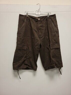 XERS Mens Cargo Shorts Brown Cotton Size 42 Casual Outdoor Workwear Shorts